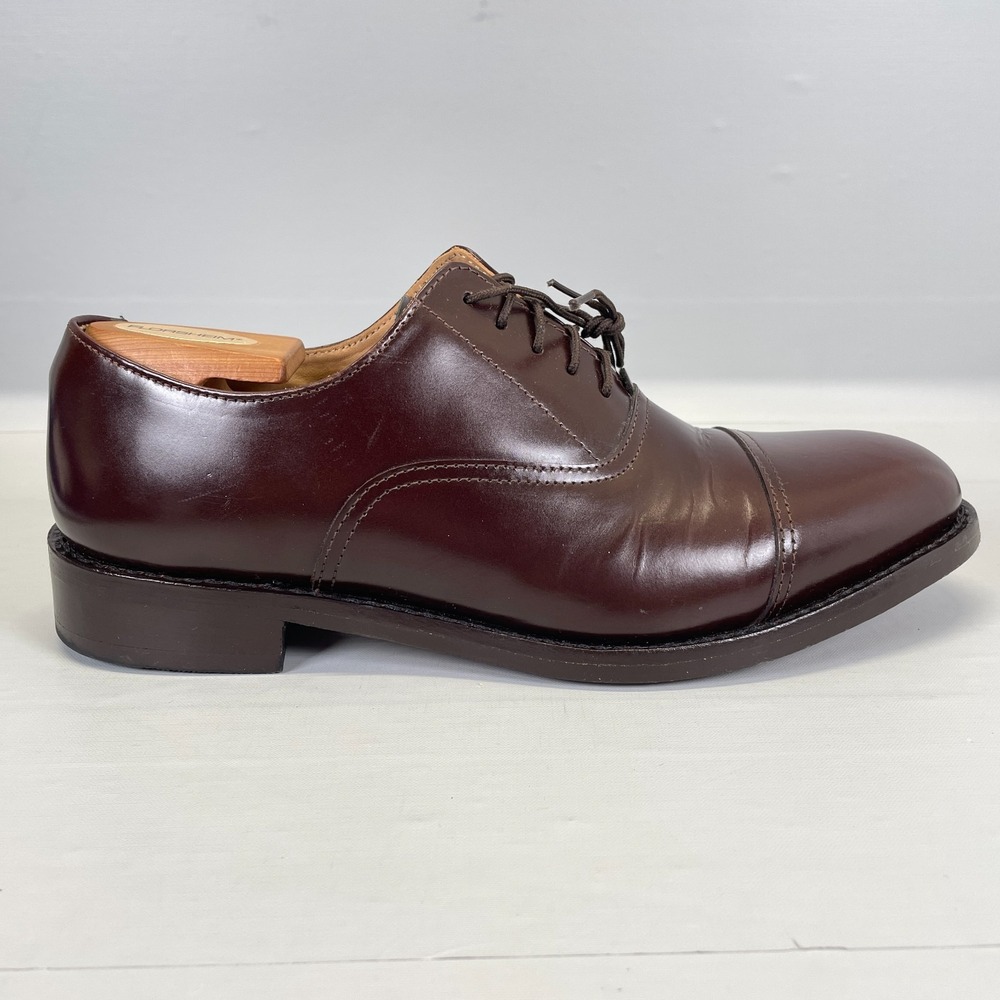 Samuel Windsor Oxford Cap Toe Dress Shoes Mens Size 8.5 Brown Leather Lace Up